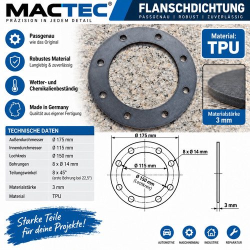 Flansch dichtung lochkreis - flansch,
