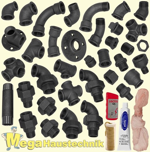 Temperguss fittings schwarz - fittings,